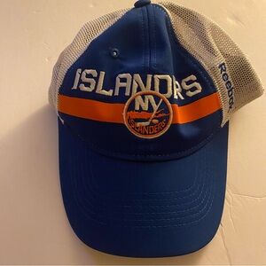 Reebok New York Islanders NHL hockey blue orange white mesh hat S/M